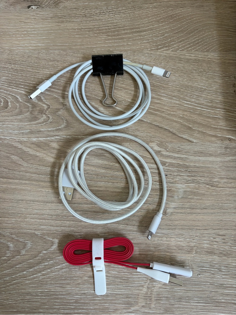 Used Apple Lightning to USB Cable White Lot Of 3 Japanese Airlines Unbranded